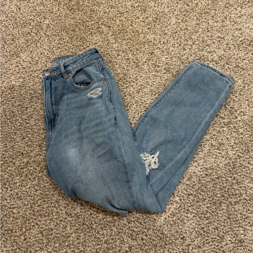 Distressed Blue Denim Jeans